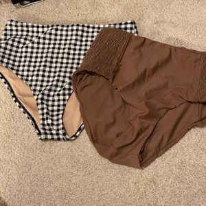 Lot of 2 size M high waisted bikini bottoms